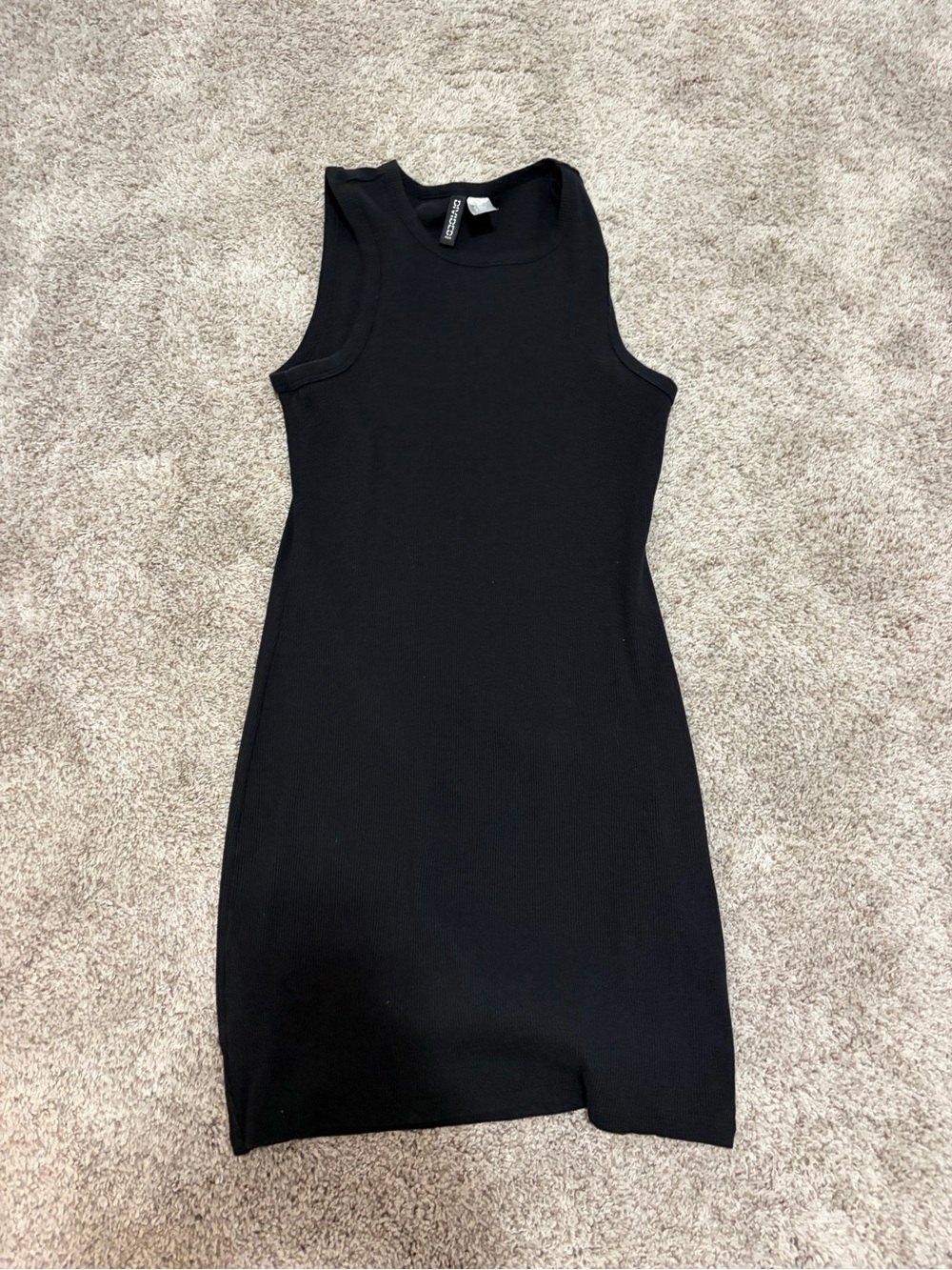 H&M Black Ribbed Sleeveless Mini Dress